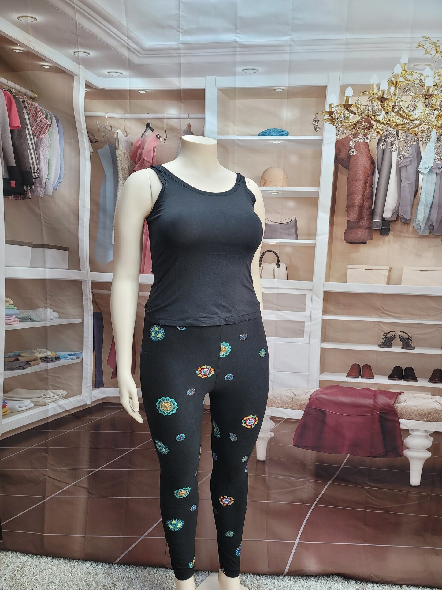 Assorted Multi Print Black Legging
