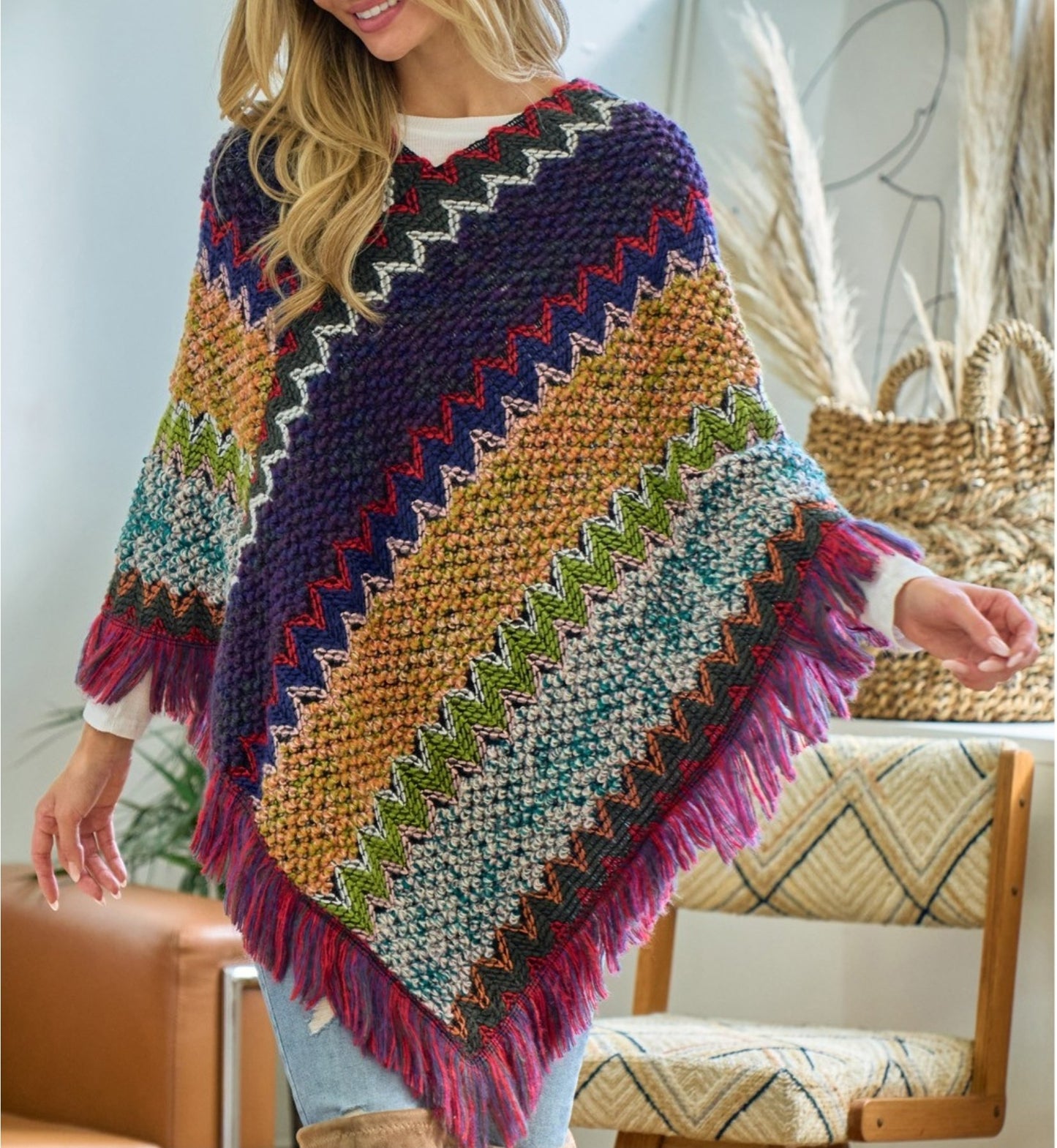 Colorful Native Poncho