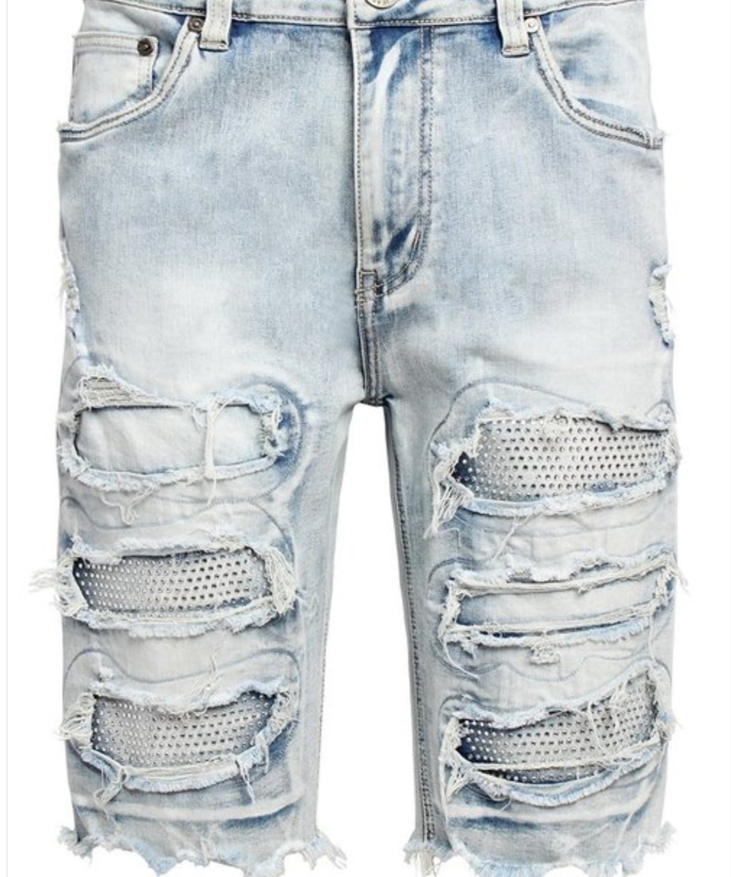 Diamond Denim Shorts