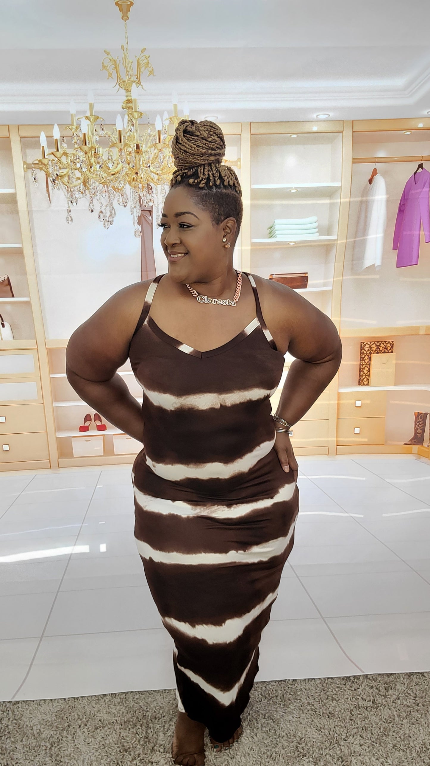 Open Stripe Tank Dress