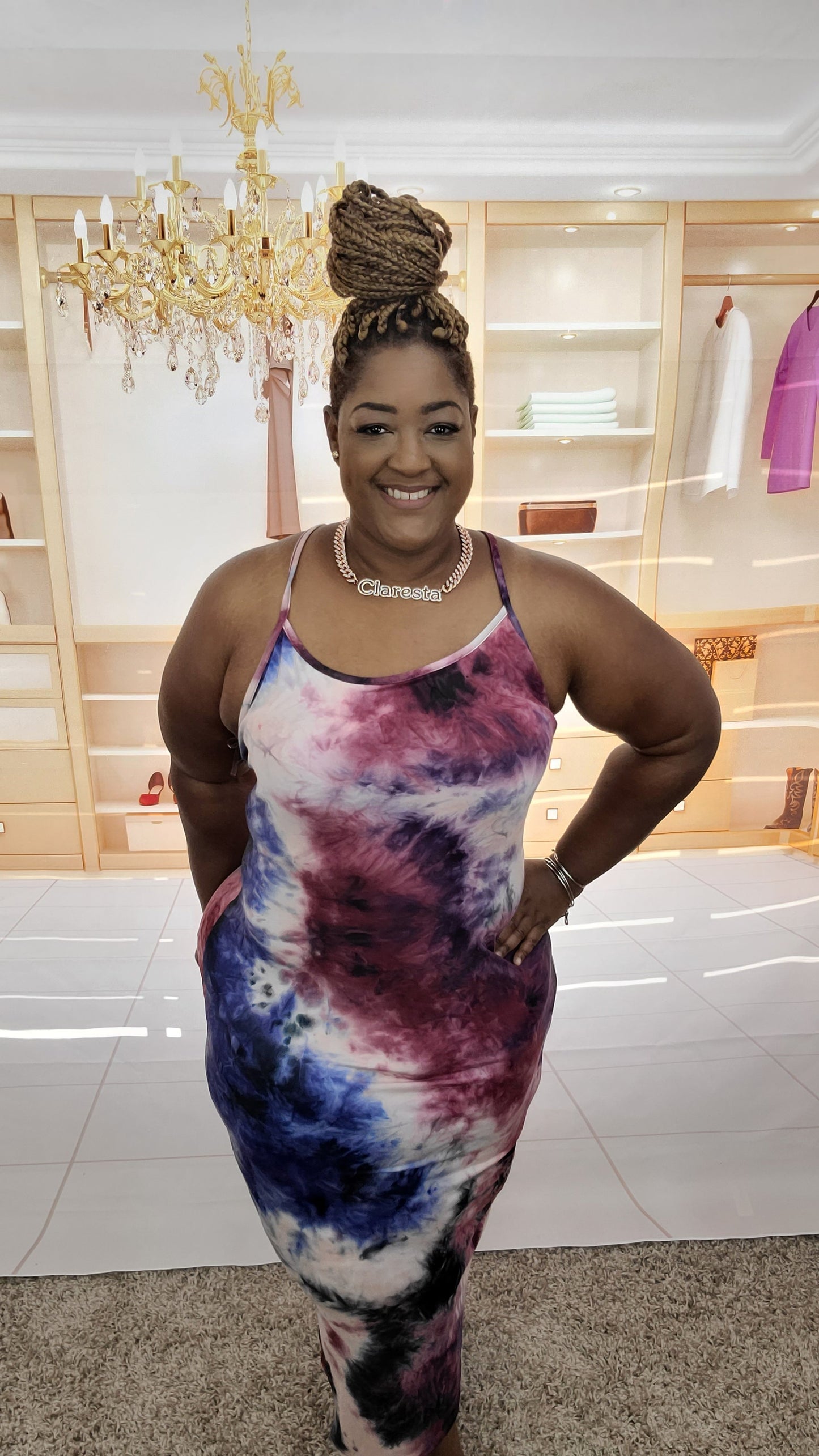 Purple Tie Dye Maxi Dress