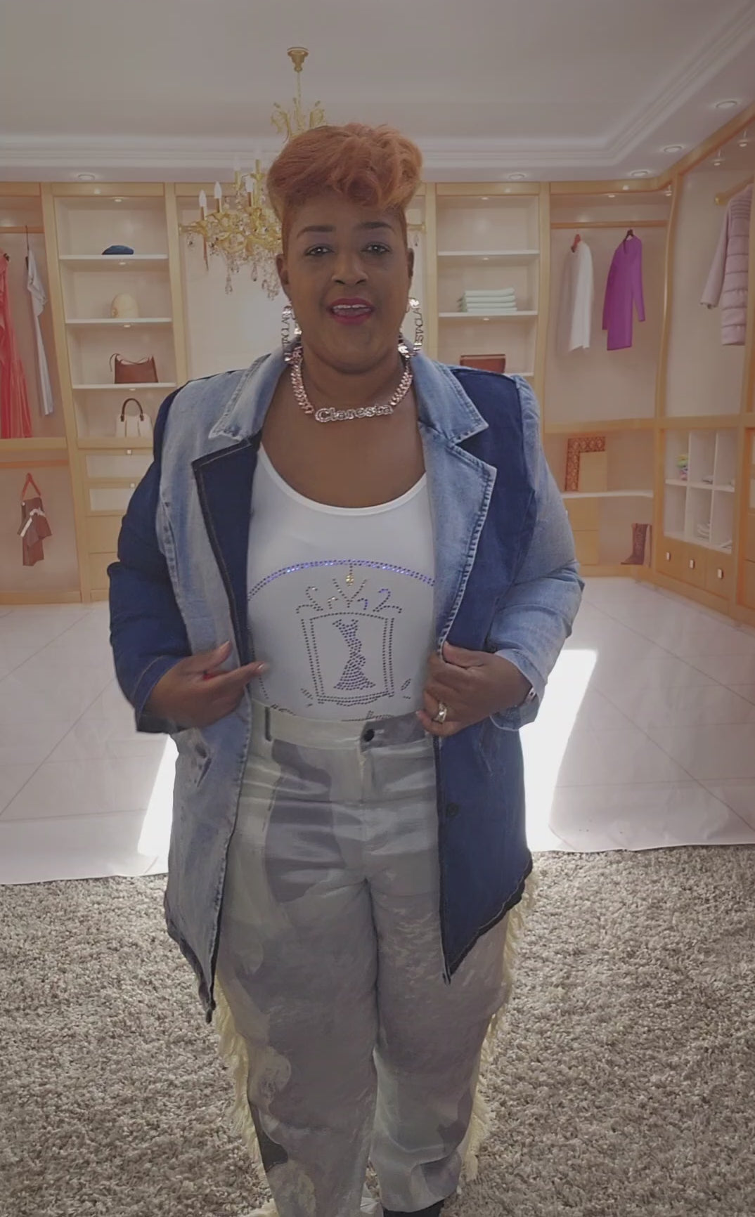 It's Just A Denim Thang Oversize Top 2Pc Set
