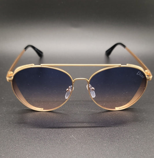 Gold wire frame with shades lens