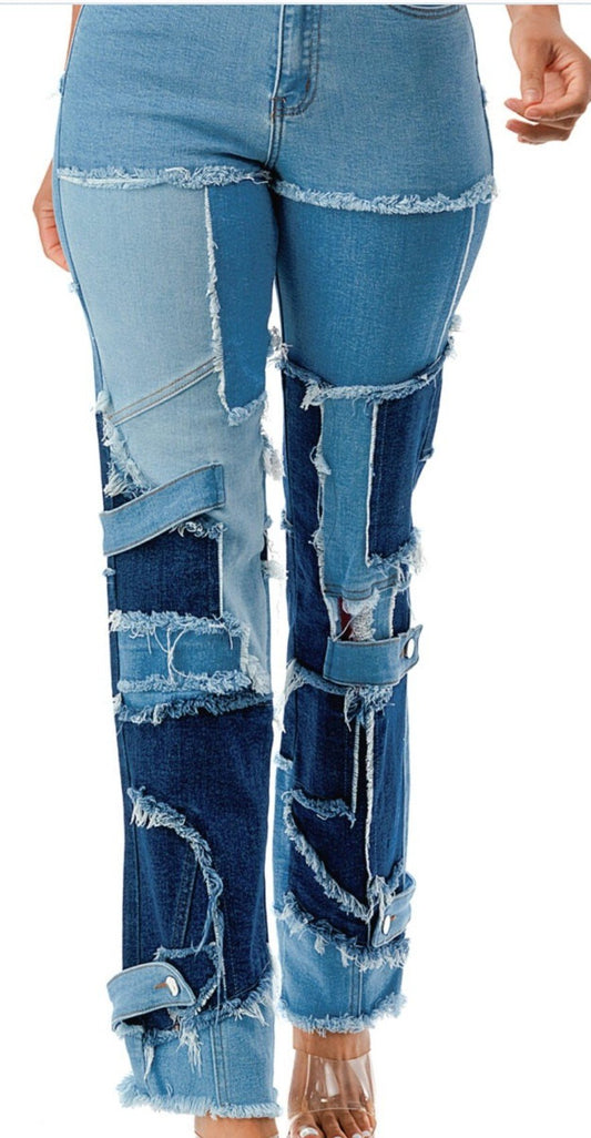 Patchwork Denim Jeans