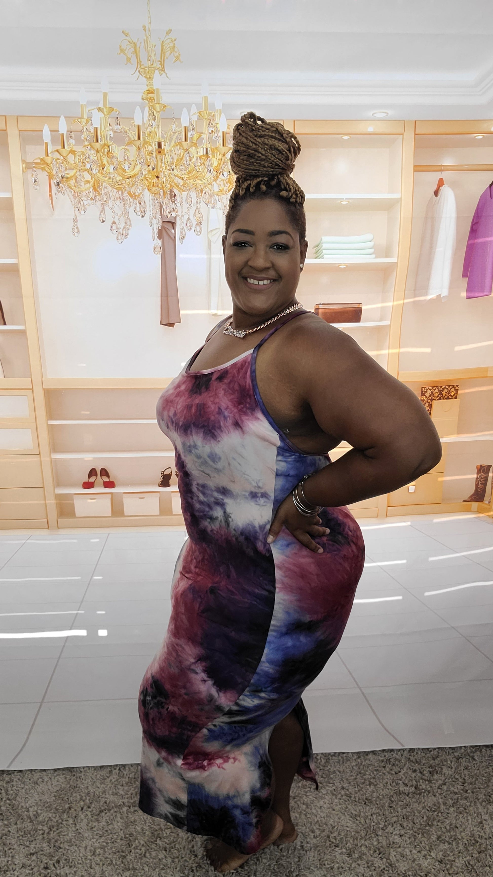 Purple Tie Dye Maxi Dress
