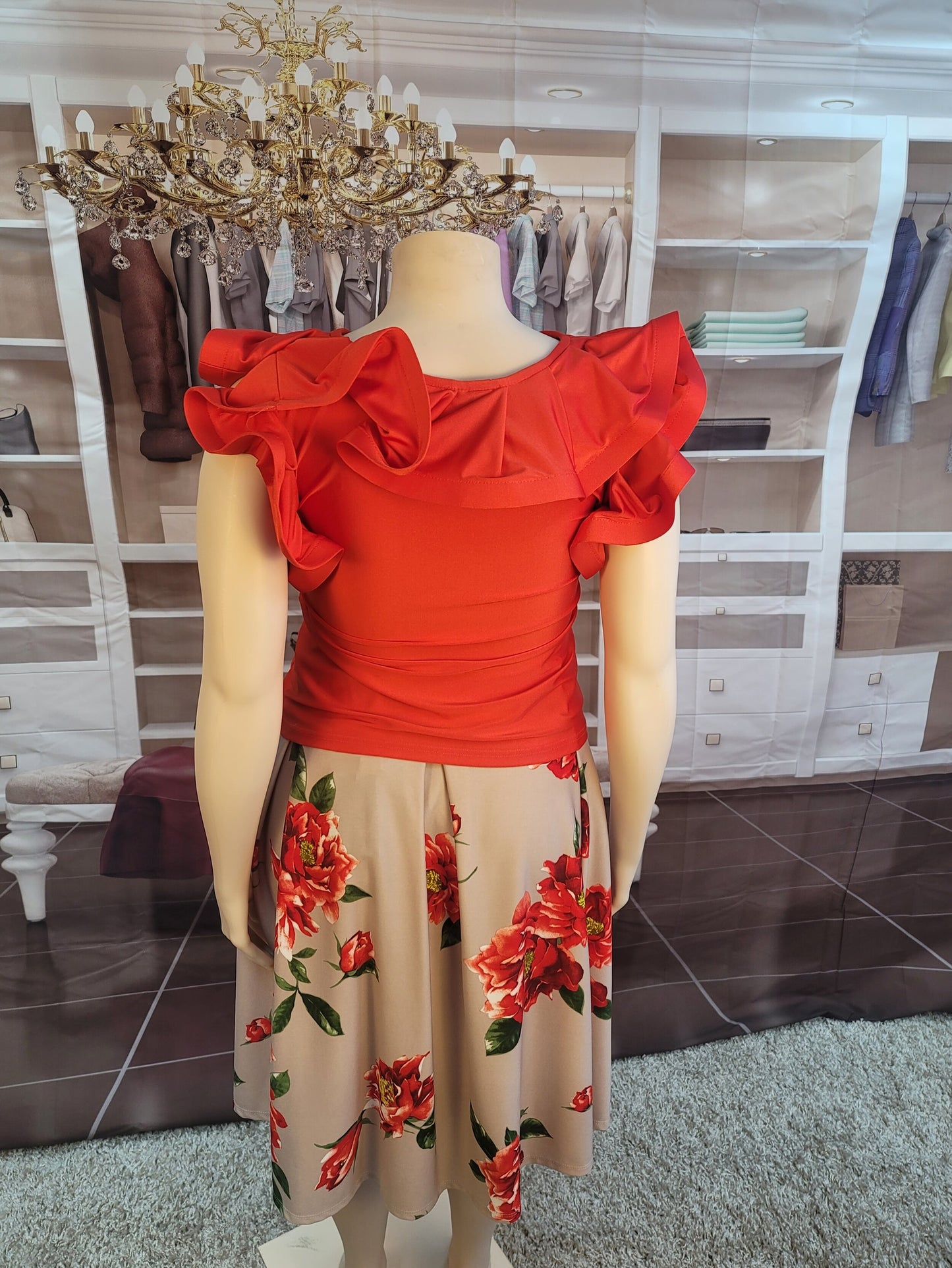Orange Flower Me Skirt (2XL)
