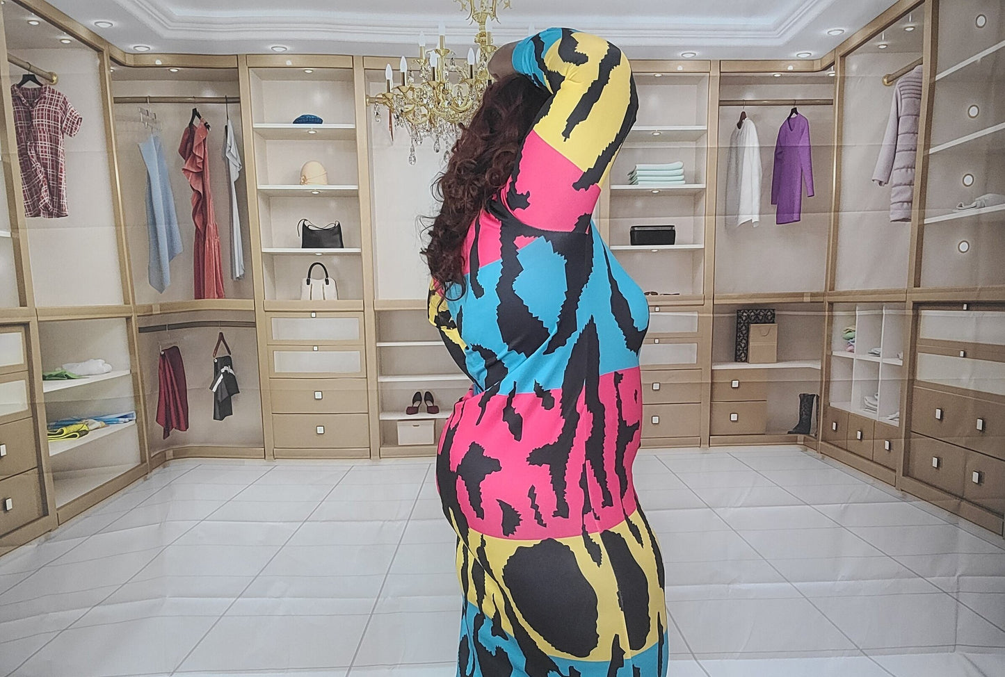 Rainbow Cheetah Dress